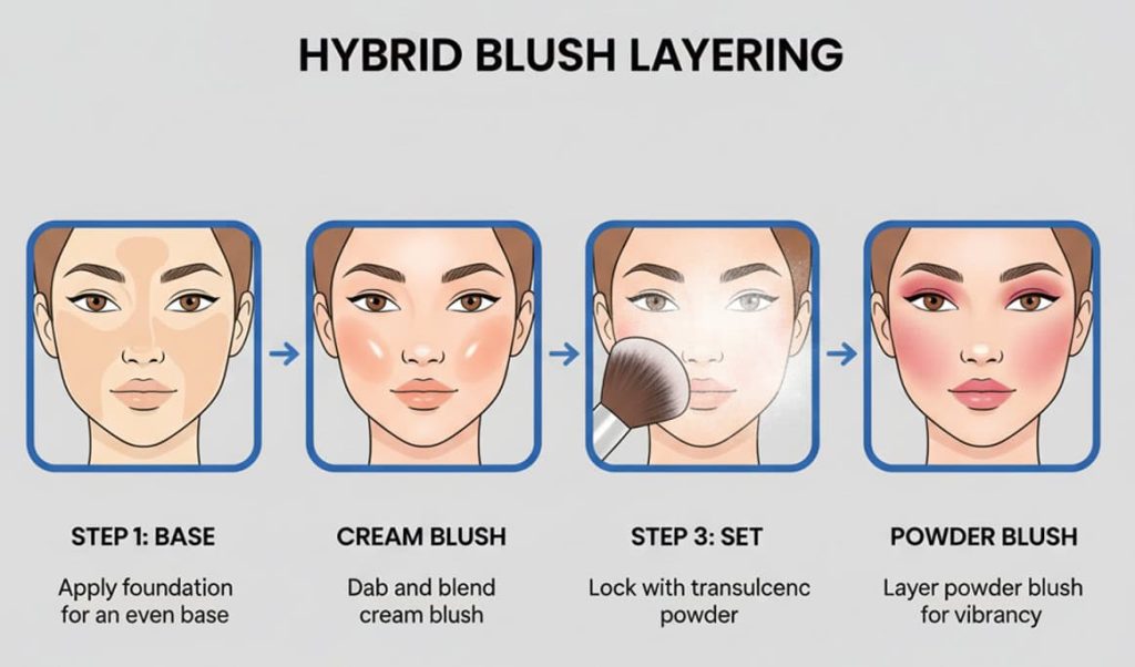 hybrid blush layering